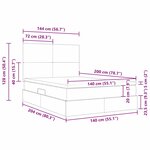 vidaXL Lit avec rangement et matelas Gris foncé 140 x 200 cm Velours