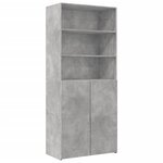 vidaXL Armoire de rangement gris béton 80x42 5x225cm bois d'ingénierie