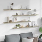 vidaXL Étagères murales 4 Pièces chêne sonoma 100x9x3 cm