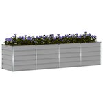 vidaXL Jardinière Gris clair 240 x 80 x 75 cm Acier