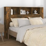 vidaXL Armoire de tête de lit chêne fumé 160x18 5x104 5 cm