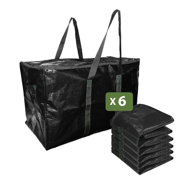 Pack and Move - Lot 6 grands sacs déménagement  rangement et transport ultra résistant - Réutilisable - Poignées solides