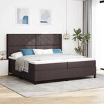 vidaXL Lit à ressort LED avec matelas Marron foncé 200 x 200 cm tissu