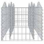 vidaXL Lit surélevé à gabions arqué 200x50x50 cm Fer galvanisé