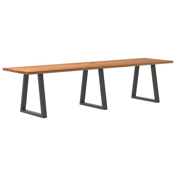 vidaXL Table à manger marron clair 320x80x74 cm rectangulaire