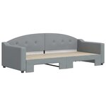 vidaXL Lit de jour avec gigogne sans matelas gris clair 90x200 cm