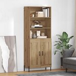vidaXL Haut Armoire Chêne artisanal 69 5 x 32 5 x 180 cm