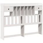vidaXL Lit bibliothèque sans matelas blanc 160x200 cm bois pin massif
