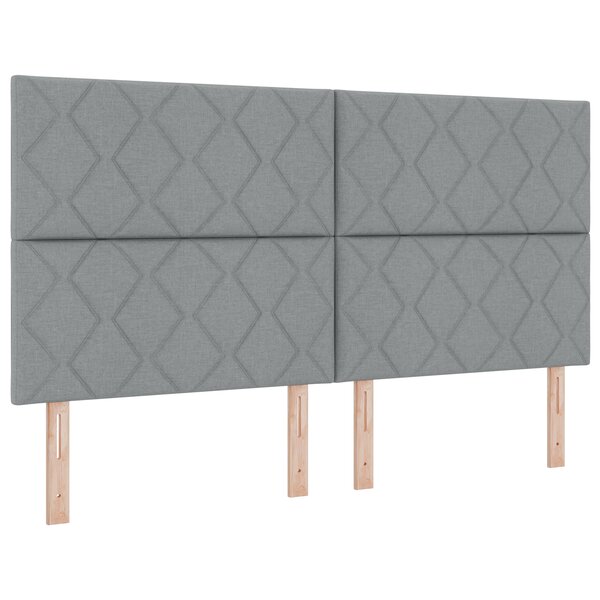 vidaXL Tête de lit gris clair en tissu avec motifs de diamants 180 cm