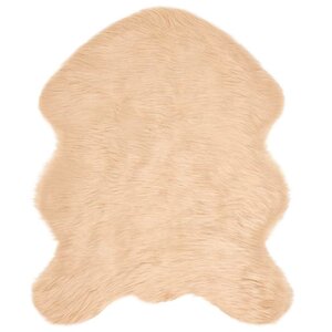 vidaXL Tapis en Peau de Mouton Synthétique Beige 50 x 80 cm Polyester