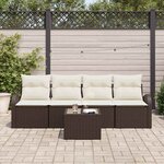 vidaXL Ensemble de canapé de jardin Marron 55 x 55 x 37 cm polyrotin