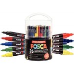 Seau de 26 marqueurs POSCA assortis