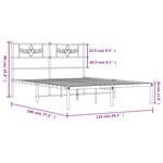 vidaXL Cadre de lit métal sans matelas avec tête de lit noir 120x190cm