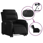 vidaXL Fauteuil inclinable électrique noir similicuir