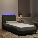 vidaXL Cadre de lit avec lumières LED gris clair 90x190 cm velours