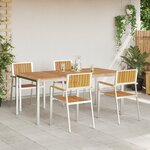 Set de repas de jardin en bois massif d'acacia 5 pièces