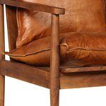 vidaXL Ensemble de canapés 2 Pièces Marron Cuir véritable et acacia