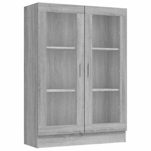 vidaXL Armoire à vitrine Sonoma gris 82 5x30 5x115cm Bois d'ingénierie
