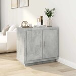 vidaXL Buffet Gris béton 80x40x75 cm Bois d'ingénierie