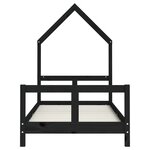 vidaXL Cadre de lit pour enfant noir 80x160 cm bois de pin massif