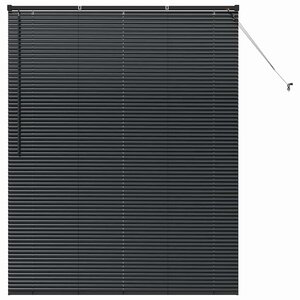 vidaXL Store de Fenêtre avec des rideaux Noir Aluminium