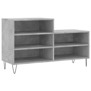 vidaXL Armoire à chaussures Gris béton 102x36x60 cm Bois d'ingénierie