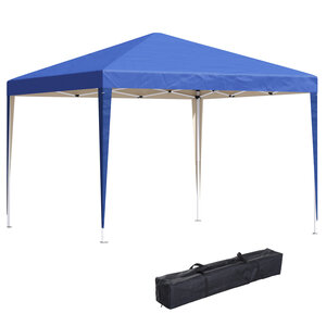 Tonnelle barnum de jardin pliant anti-UV + sac de transport acier Oxford 3 x 3 x 2 55 m bleu