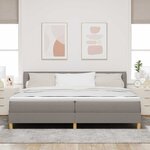 vidaXL Lit à ressorts avec coussin Taupe 200 x 200 cm tissu