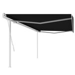 vidaXL Auvent manuel rétractable avec poteaux 5x3 m Anthracite