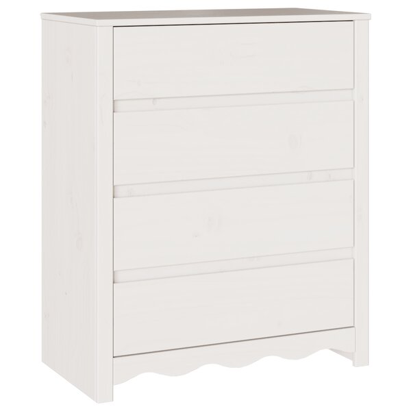 Commode vidaXL "DRAMMEN" Blanche 76 5x40x91 cm En Bois Massif de Pin