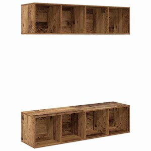 vidaXL Ensemble meuble TV 2 Pièces Bois Ancien 37 x 37 x 142 5 cm