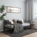 vidaXL Cadre de canapé-lit extensible sans matelas Noir Métal 90x200cm