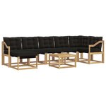 vidaXL Ensemble de canapés d'extérieur 8 pc Blanc et noir