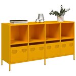 vidaXL Buffet jaune moutarde 135x39x73 5 cm acier laminé à froid
