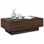 vidaXL Table basse avec LED chêne marron 90x50x30 cm bois d'ingénierie
