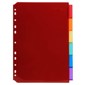 Intercalaires Pp Transparent Couleurs Avec Porte Étiquette A4 6 Positions - Couleurs Assorties - X 10 - Exacompta