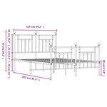 vidaXL Cadre de lit métal sans matelas avec pied de lit noir 120x200cm