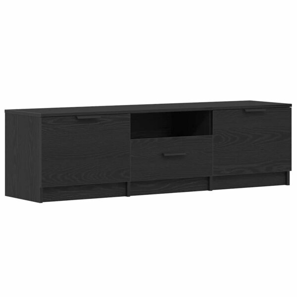 vidaXL Meuble TV avec tiroir Noir 140 x 35 x 40 cm Bois d'ingénierie