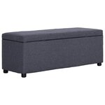 Banc banquette avec compartiment de rangement 116 cm polyester gris foncé 02_0010965
