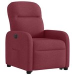 vidaXL Fauteuil inclinable électrique rouge bordeaux tissu