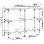 vidaXL Table console sonoma gris 100x29x75 cm bois d'ingénierie
