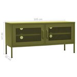 vidaXL Meuble TV Vert olive 105x35x50 cm Acier