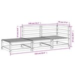 vidaXL Canapé de jardin et repose-pieds 2 places bois de pin imprégné