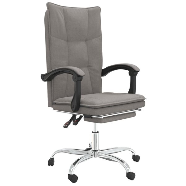 vidaXL Fauteuil inclinable de bureau Taupe Tissu