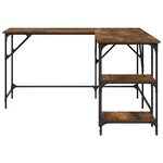 vidaXL Bureau chêne fumé 139x139x75 cm bois d'ingénierie