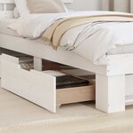 vidaXL Cadre de lit avec tiroir Blanc 90 x 200 cm Bois massif en pin