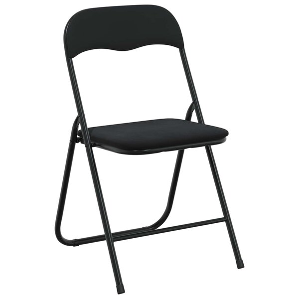 vidaXL Chaise pliante 8 Pièces Noir 48 x 44 x 78 cm Velours