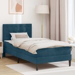 vidaXL Cadre de lit avec matelas Bleu 100 x 200 cm Velours