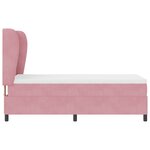 Lit box spring vidaXL avec matelas rose 90x190 cm en velours