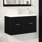 vidaXL Armoire de salle de bain Chêne noir 80 x 38 5 x 46 cm